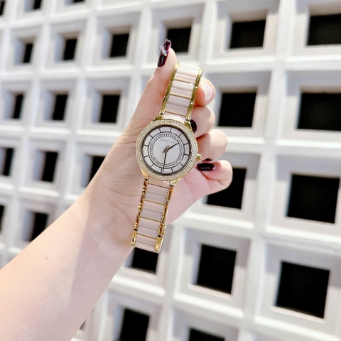 Micheal Kors Kerry |Nữ Giới |Mặt Đính Đá |Dây Kim Loại Mix Axetat Hồng |Máy Pin (Quartz) |Size 37mm