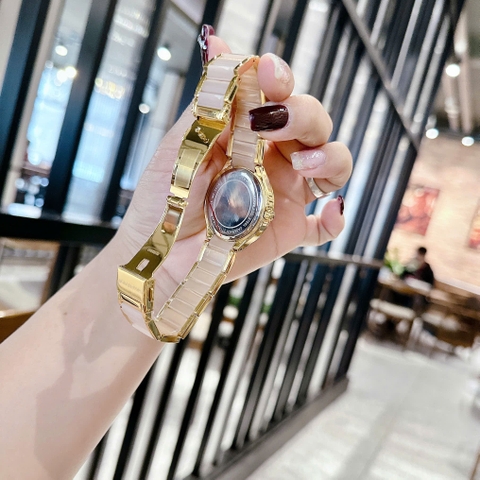 Micheal Kors Kerry |Nữ Giới |Mặt Đính Đá |Dây Kim Loại Mix Axetat Hồng |Máy Pin (Quartz) |Size 37mm