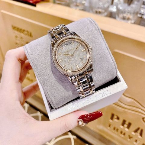 Michael Kors Kiley |Nữ Giới |Mặt Full Đá |Dây Kim Loại Demi Vàng |Máy Pin (Quartz) |Size 34mm