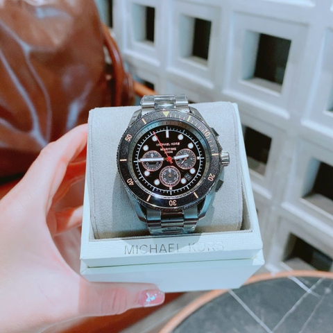 Micheal Kors Maritime Gunmetal |Nam Giới |6 Kim |Dây Kim Loại Full Đen |Máy Pin (Quartz) |Size 45mm