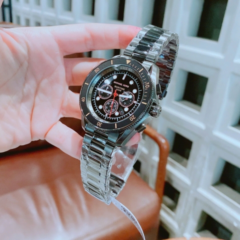 Micheal Kors Maritime Gunmetal |Nam Giới |6 Kim |Dây Kim Loại Full Đen |Máy Pin (Quartz) |Size 45mm