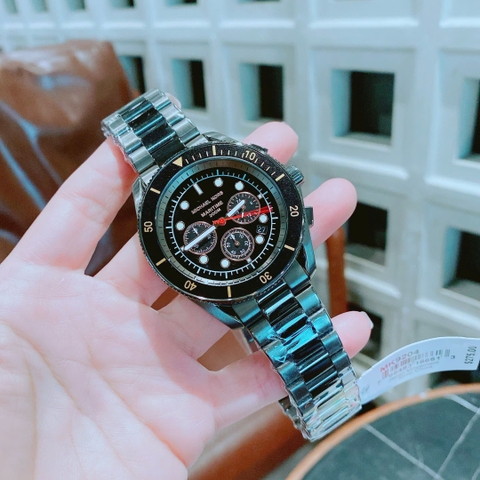 Micheal Kors Maritime Gunmetal |Nam Giới |6 Kim |Dây Kim Loại Full Đen |Máy Pin (Quartz) |Size 45mm