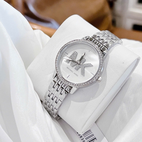 Micheal Kors Melissa |Nữ Giới |Logo Đính Đá |Dây Kim Loại Silver |Máy Pin (Quartz) |Size 35mm