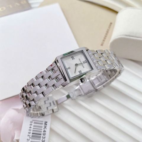 Micheal Kors Micro-Georgie |Nữ Giới |Mặt Vuông Trắng |Dây Kim Loại Silver |Máy Pin (Quartz) |Size 20mm