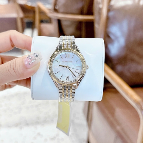 Micheal Kors Mindy |Nữ Giới |Mặt Đính Đá |Dây Kim Loại Demi Vàng |Máy Pin (Quartz) |Size 36mm