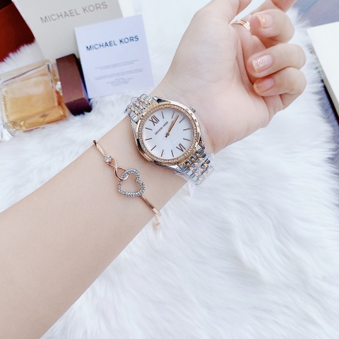 Micheal Kors Mindy |Nữ Giới |Mặt Tròn |Dây Kim Loại Demi Rose Đính Đá |Máy Pin (Quartz) |Size 36mm