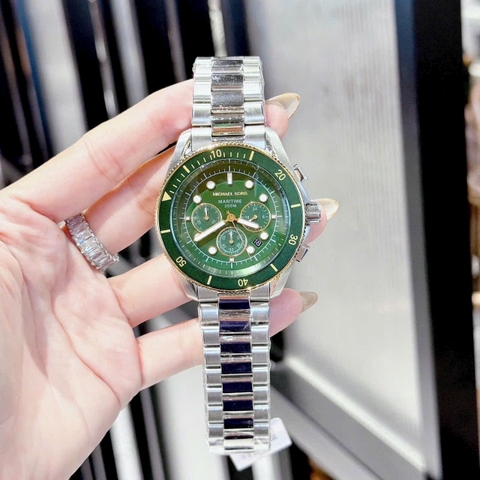 Micheal Kors Oversized Maritime |Nam Giới |Mặt Xanh Lá |Dây Kim Loại |Máy Pin (Quartz) |Size 45mm