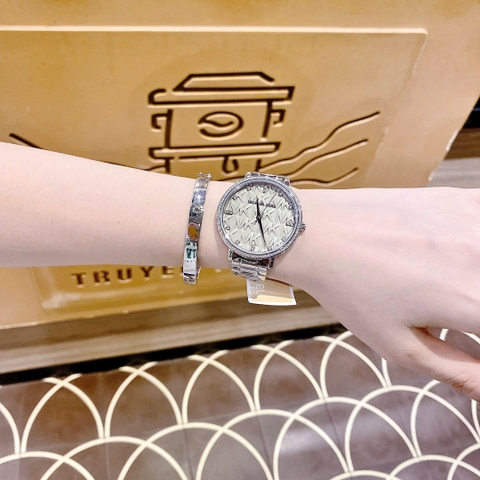 Micheal Kors Pyper |Nữ Giới |Mặt In Họa Tiết Logo Xám |Dây Kim Loại |Máy Pin (Quartz) |Size 36mm