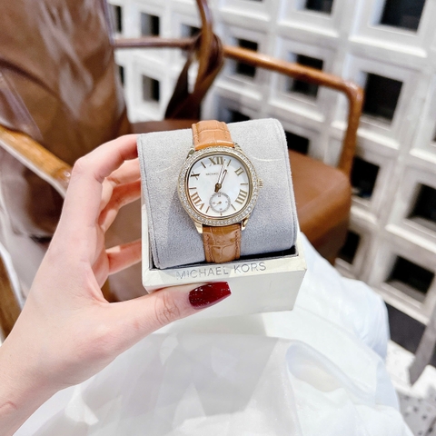 Micheal Kors Sage |Nữ Giới |Vàng Gold |Dây Da Màu Nâu |Máy Pin (Quartz) |Size 36mm