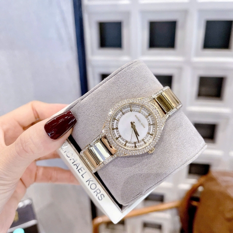 Micheal Kors Sylvia |Nữ Giới |Mặt Khảm Trai |Dây Kim Loại Vàng Gold |Máy Pin (Quartz) |Size 33mm