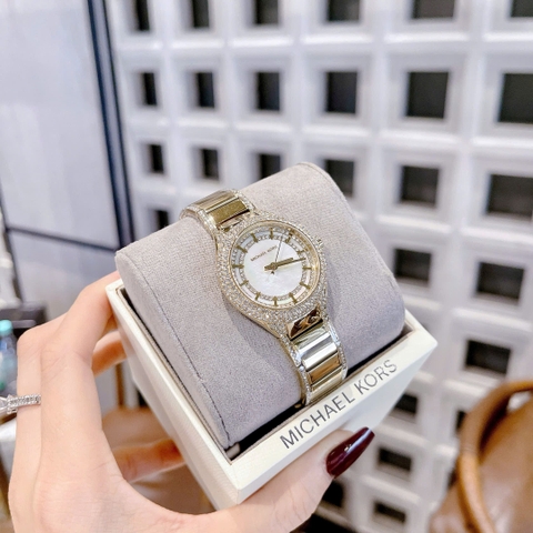 Micheal Kors Sylvia |Nữ Giới |Mặt Khảm Trai |Dây Kim Loại Vàng Gold |Máy Pin (Quartz) |Size 33mm