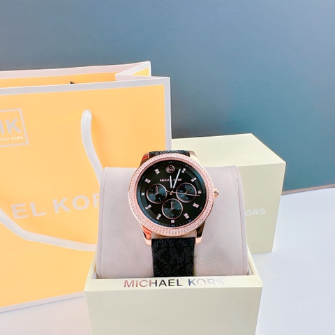 Michael Kors Tibby |Nữ Giới |Đính Đá |Dây Da Đen |Máy Pin (Quartz) |Size 38mm