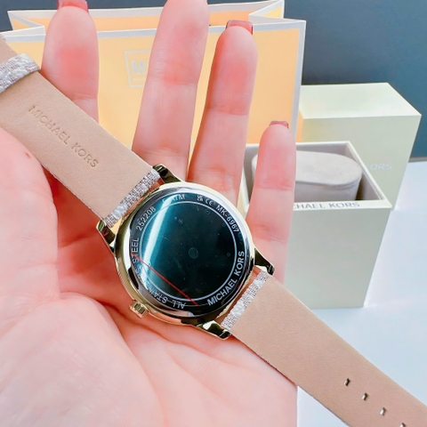 Michael Kors Tibby |Nữ Giới |Đính Đá |Dây Da Trắng |Máy Pin (Quartz) |Size 38mm