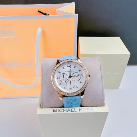 Michael Kors Tibby |Nữ Giới |Mặt Trắng |Dây Da Xanh |Máy Pin (Quartz) |Size 38mm