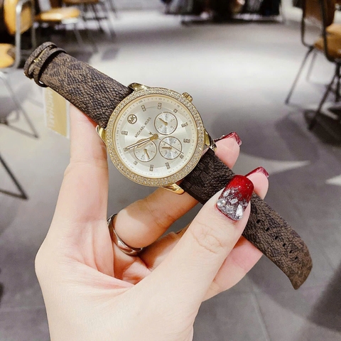 Michael Kors Tibby |Nữ Giới |Vàng Gold |Dây Da Nâu |Máy Pin (Quartz) |Size 38mm