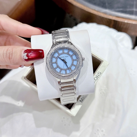Micheal Kors Kerry |Nữ Giới |Mặt Xanh Da Trời |Dây Kim Loại Silver |Máy Pin (Quartz) |Size 36mm