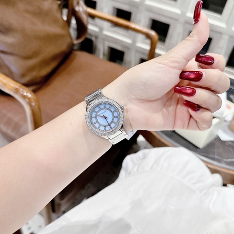 Micheal Kors Kerry |Nữ Giới |Mặt Xanh Da Trời |Dây Kim Loại Silver |Máy Pin (Quartz) |Size 36mm