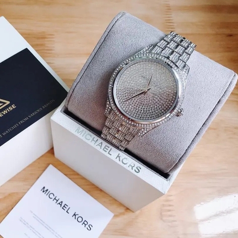 Michael Kors Lauryn |Nữ Giới |Full Đá |Dây Kim Loại Trắng Silver |Máy Pin (Quartz) |Size 38mm