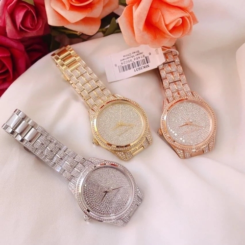Michael Kors Lauryn |Nữ Giới |Full Đá |Dây Kim Loại Trắng Silver |Máy Pin (Quartz) |Size 38mm