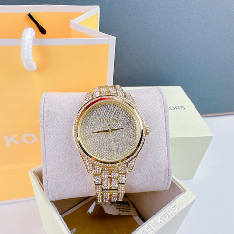 Michael Kors Lauryn |Nữ Giới |Full Đá |Dây Kim Loại Vàng Gold |Máy Pin (Quartz) |Size 38mm