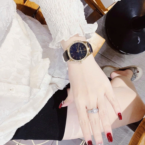 Michael Kors Layton |Nữ Giới |Mặt Khảm Trai Xanh |Dây Da Màu Đen |Máy Pin (Quartz) |Size 38mm