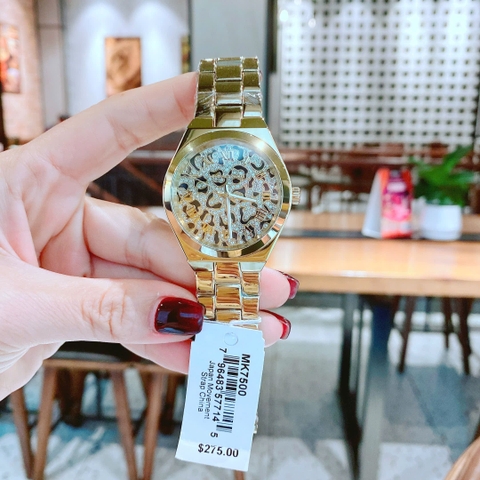 Micheal Kors Lennox Animal |Nữ Giới |Mặt Đinh Đá |Dây Kim Loại Vàng Gold |Máy Pin (Quartz) |Size 37mm