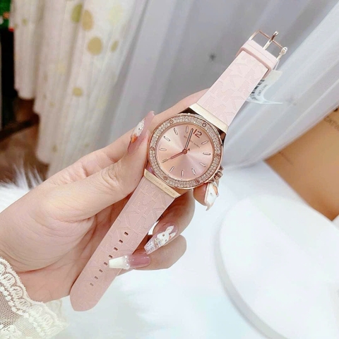 Michael Kors Lennox |Nữ Giới |Rose Gold |Dây Cao Su Hồng |Máy Pin (Quartz) |Size Lớn 37mm