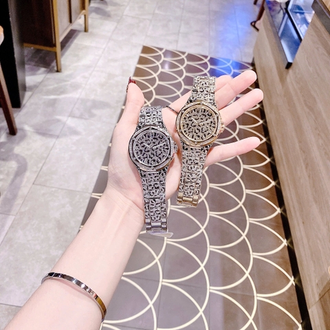 Michael Kors Lennox |Unisex |Silver |Dây Kim Loại Họa Tiết Báo |Máy Pin (Quartz) |Size 43mm