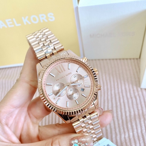 Michael Kors Lexington |Nam Giới |Mặt Tròn |Dây Kim Loại Rose Gold |Máy Pin |Size Lớn 45mm