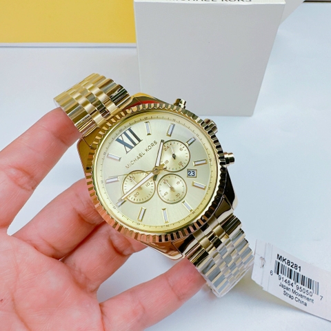 Michael Kors Lexington |Nam Giới |Mặt Vàng |Dây Kim Loại Vàng Gold |Máy Pin |Size Lớn 45mm