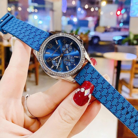 Michael Kors Mini Pilot |Nữ Giới |Đính Đá |Dây Silicone Xanh Dương |Máy Pin (Quartz) |Size 36mm