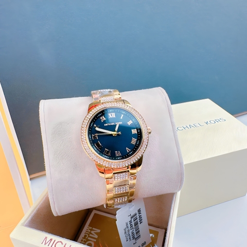 Michael Kors Outlet Tibby |Nữ Giới |Vàng Gold |Mặt Đen |Dây Kim Loại |Máy Pin |Size Vừa 34mm