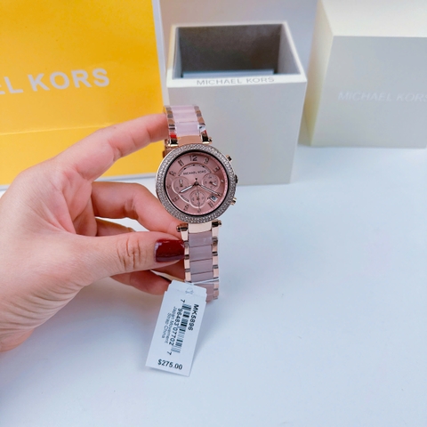 Michael Kors Parker |Nữ Giới |Mặt Màu Hồng |Dây Kim Loại Rose Gold Mix Acetate |Máy Pin (Quartz) |Size 38mm