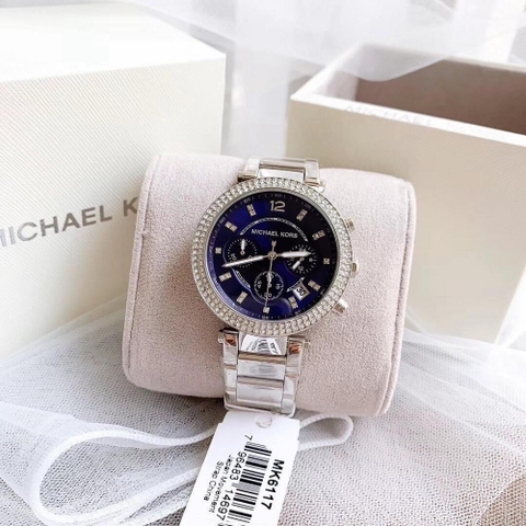 Michael Kors Parker |Nữ Giới |Mặt Xanh Dương |Dây Kim Loại Silver |Máy Pin (Quartz) |Size 38mm