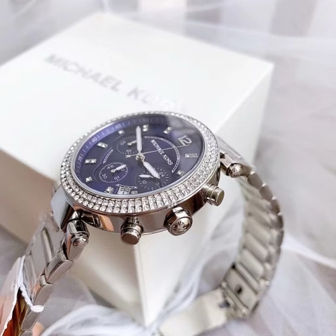 Michael Kors Parker |Nữ Giới |Mặt Xanh Dương |Dây Kim Loại Silver |Máy Pin (Quartz) |Size 38mm