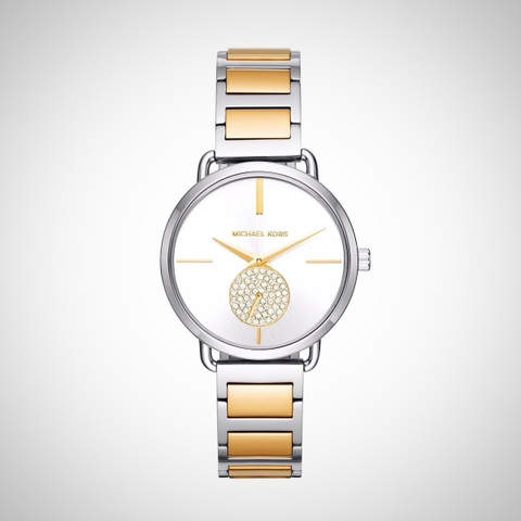 Michael Kors Portia |Nữ Giới |Đính Đá |Dây Kim Loại Demi Vàng Gold |Máy Pin (Quartz) |Size 37mm