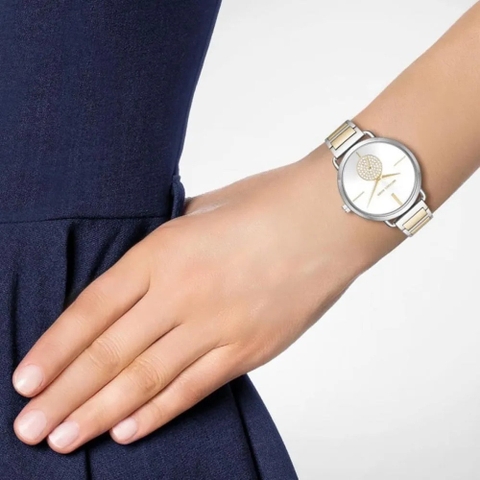 Michael Kors Portia |Nữ Giới |Đính Đá |Dây Kim Loại Demi Vàng Gold |Máy Pin (Quartz) |Size 37mm