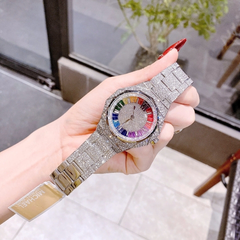 Michael Kors Raquel Limited Edition |Unisex |Đính Đá |7 Màu |Dây Kim Loại |Máy Pin (Quartz) |Size 41mm
