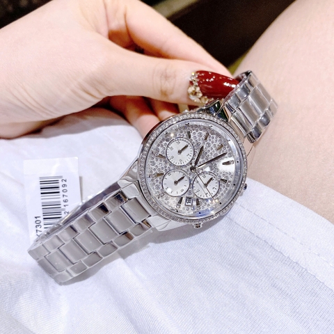 Michael Kors Ritz Choronograph |Nữ Giới |Mặt Full Đá |Dây Kim Loại Silver |Máy Pin (Quartz) |Size 37mm