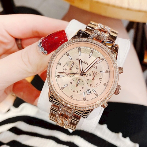 Michael Kors Ritz Chronograph |Nữ Giới |Rose Gold |Dây Kim Loại |Máy Pin |Size Lớn 41mm