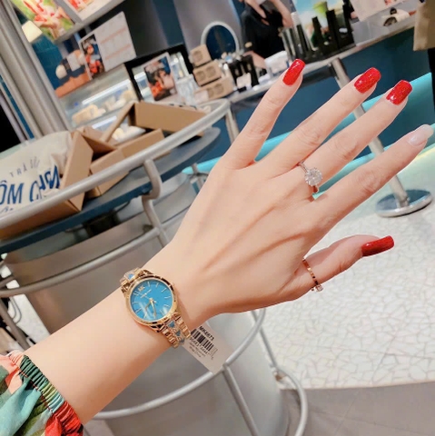 Michael Kors Runway Mercer |Nữ Giới |Mặt Xanh |Dây Kim Loại |Máy Pin |Size Nhỏ 28mm