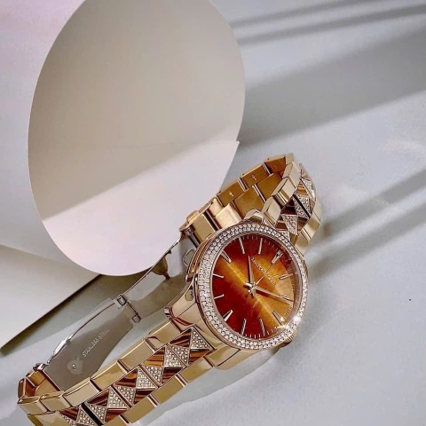 Michael Kors Runway |Nữ Giới |Mặt Nâu |Dây Kim Loại Vàng Gold |Máy Pin (Quartz) |Size 38mm