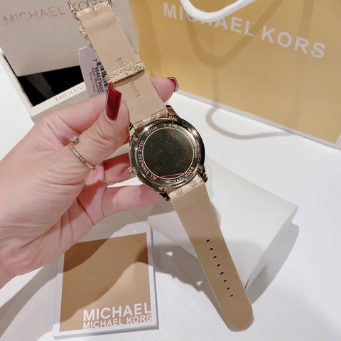 Michael Kors Runway |Nữ Giới |Vàng Gold |Mặt Tròn |Dây Da Vàng MK |Máy Pin |Size Lớn 40mm