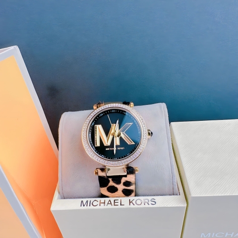 Michael Kors Parker |Nữ Giới |Mặt Đen |Dây Da Beo |Máy Pin (Quartz) |Size 39mm