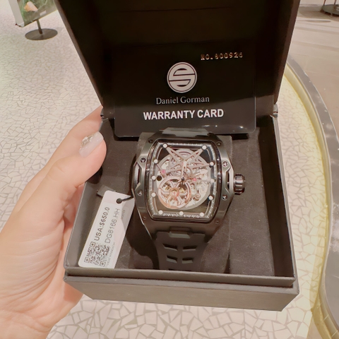 Daniel Gorman Mặt Oval |Nam Giới |Dây Silicone Đen |Máy Cơ (Automatic) |Size Lớn 45x53mm