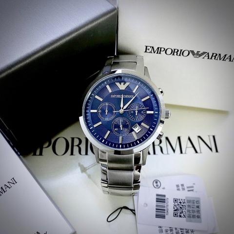 Emporio Armani Mặt Tròn |Mặt Xanh |Nam Giới |Dây Kim Loại |Máy Pin (Quartz) |Size 42mm