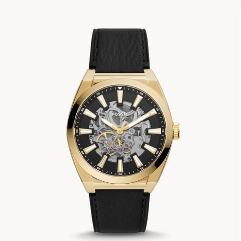 Fossil Everett |Nam Giới |Mặt Vàng Gold |Dây Da |Máy Lộ Cơ (Automatic) |Size 42mm