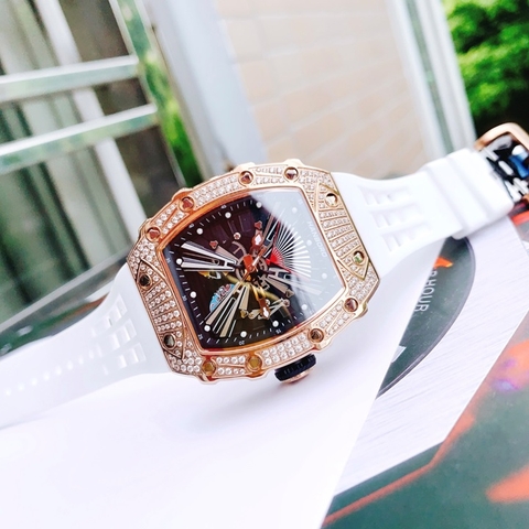 Hanboro Quạt Cổ Trang |Nam Giới |Mặt Oval |Rose Gold |Máy Cơ (Automatic) |Size Lớn 43x50mm