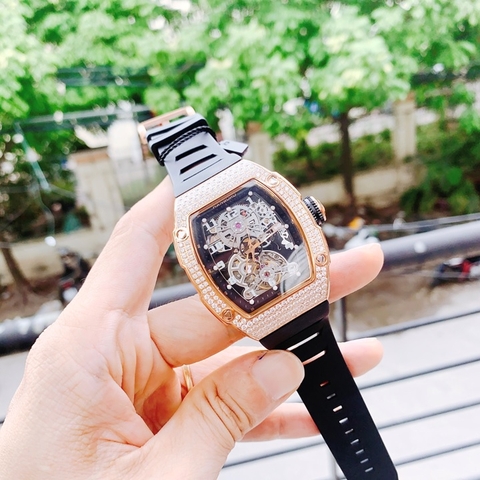 Hanboro Big Bang |Nam Giới |Mặt Oval |Đá Rose Gold |Máy Cơ (Automatic) |Size 40x48mm