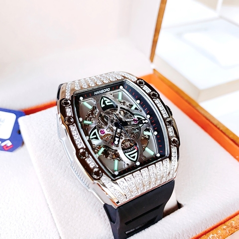 Hanboro HOT 2023 |Mặt Oval |Nam Giới |Dây Cao Su |Máy Cơ (Automatic) |Size 40x50mm